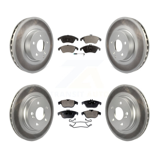 [Avant + Arrière] Kit de disque (revêtu) et plaquette (semi-métallique) de frein pour Mercedes-Benz E350 C300 C350 KGF-101080