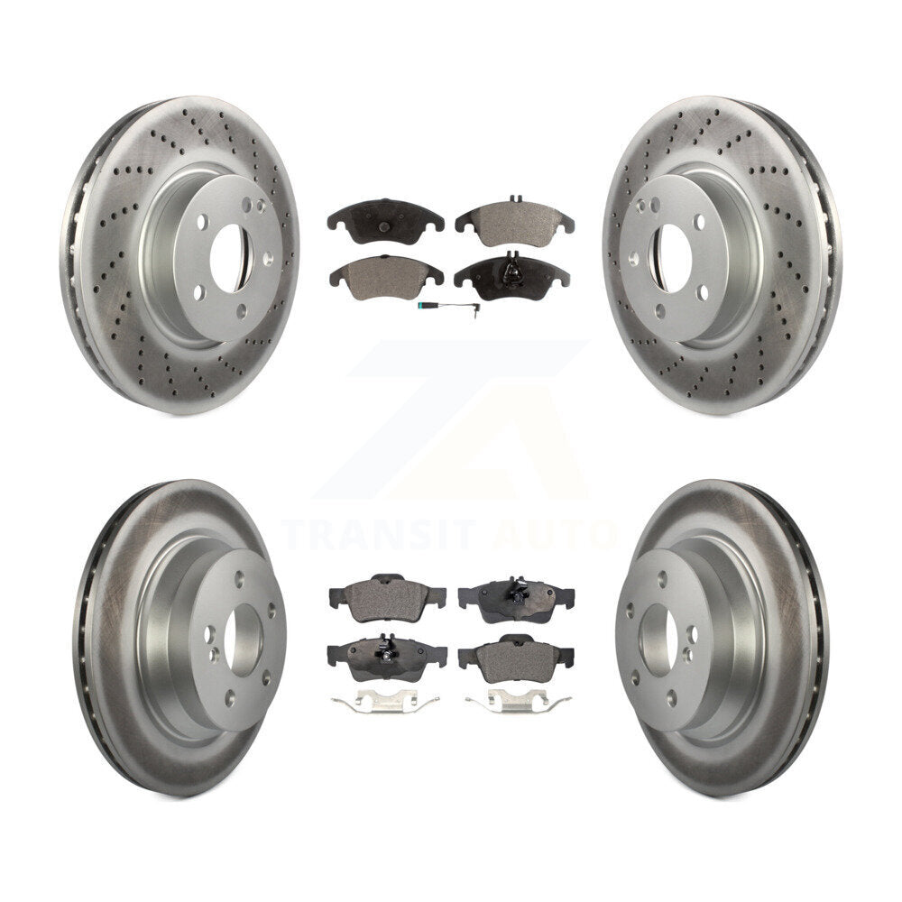 [Avant + Arrière] Kit de disque (revêtu) et plaquette (semi-métallique) de frein pour Mercedes-Benz E350 E400 avec 322mm Diameter Rotor KGF-101081