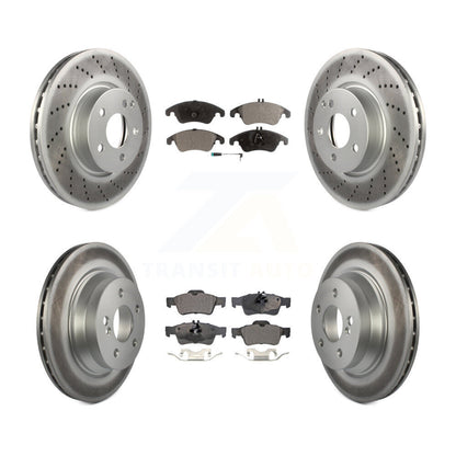 [Avant + Arrière] Kit de disque (revêtu) et plaquette (semi-métallique) de frein pour Mercedes-Benz E350 E400 avec 322mm Diameter Rotor KGF-101081