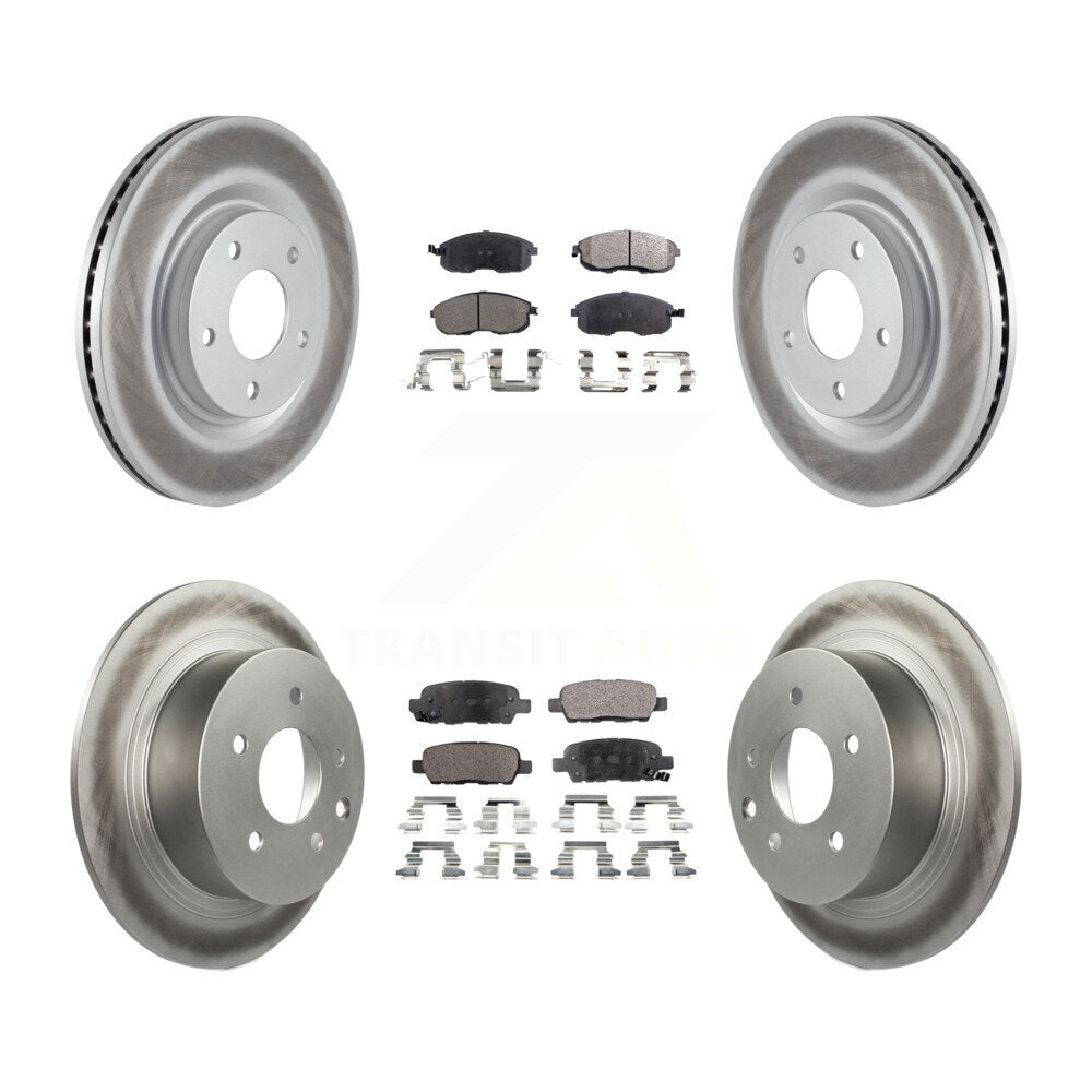 [Avant + Arrière] Kit de disque (revêtu) et plaquette (semi-métallique) de frein pour Nissan Sentra Juke KGF-101086