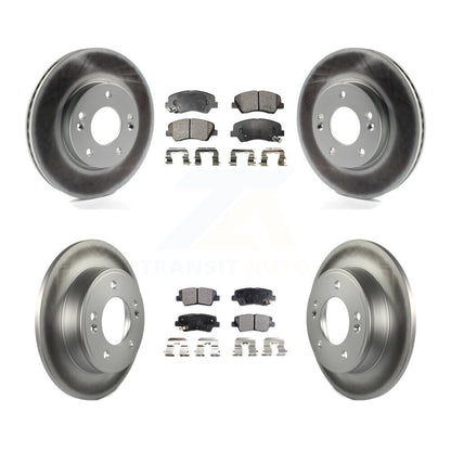 [Avant + Arrière] Kit de disque (revêtu) et plaquette (semi-métallique) de frein pour Hyundai Elantra Kia Forte Veloster GT Forte5 Coupe Koup KGF-101089