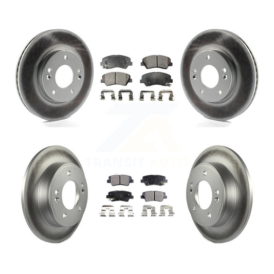[Avant + Arrière] Kit de disque (revêtu) et plaquette (semi-métallique) de frein pour Hyundai Elantra Kia Forte Veloster GT Forte5 Coupe Koup KGF-101089