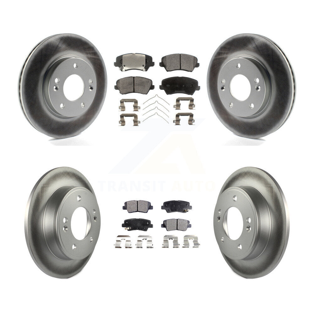 [Avant + Arrière] Kit de disque (revêtu) et plaquette (semi-métallique) de frein pour Kia Forte Hyundai Elantra GT Forte5 Koup KGF-101090