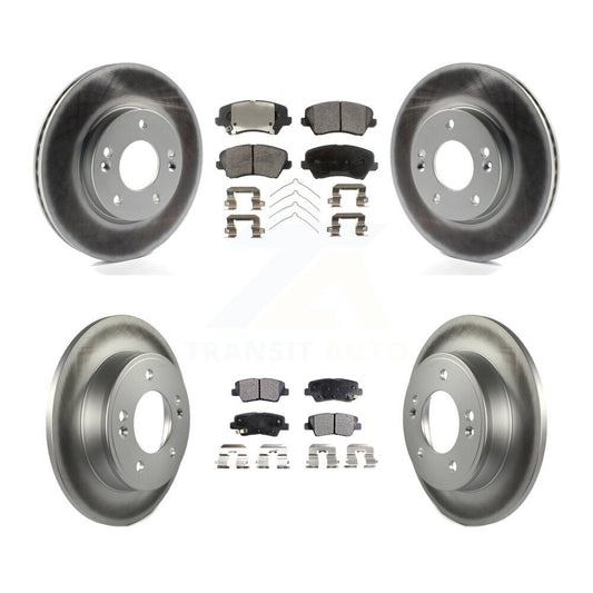 [Avant + Arrière] Kit de disque (revêtu) et plaquette (semi-métallique) de frein pour Kia Forte Hyundai Elantra GT Forte5 Koup KGF-101090