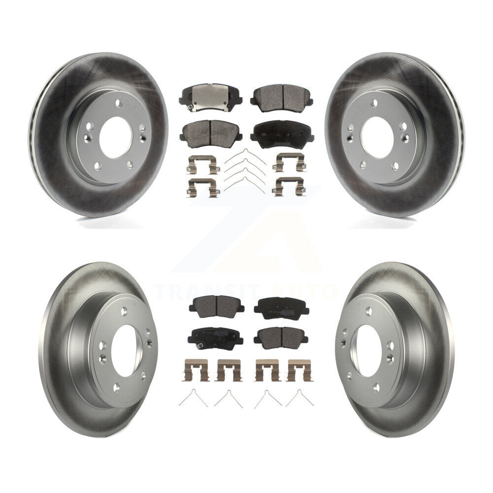 [Avant + Arrière] Kit de disque (revêtu) et plaquette (semi-métallique) de frein pour Hyundai Veloster Elantra GT KGF-101091