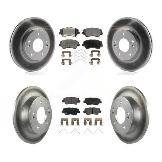 [Avant + Arrière] Kit de disque (revêtu) et plaquette (semi-métallique) de frein pour Hyundai Veloster Elantra GT KGF-101091