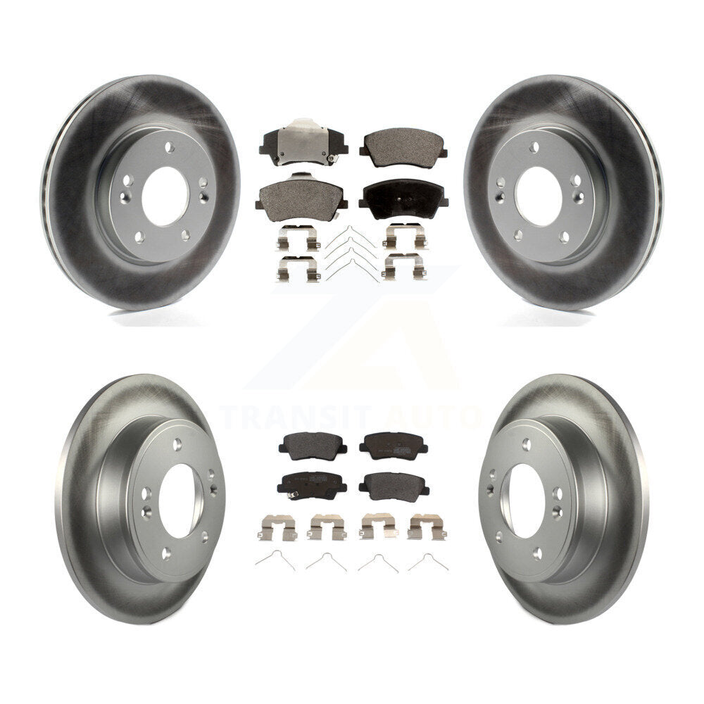 [Avant + Arrière] Kit de disque (revêtu) et plaquette (semi-métallique) de frein pour 2017-2020 Hyundai Elantra 2.0L KGF-101092