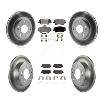 [Avant + Arrière] Kit de disque (revêtu) et plaquette (semi-métallique) de frein pour 2017-2020 Hyundai Elantra 2.0L KGF-101092