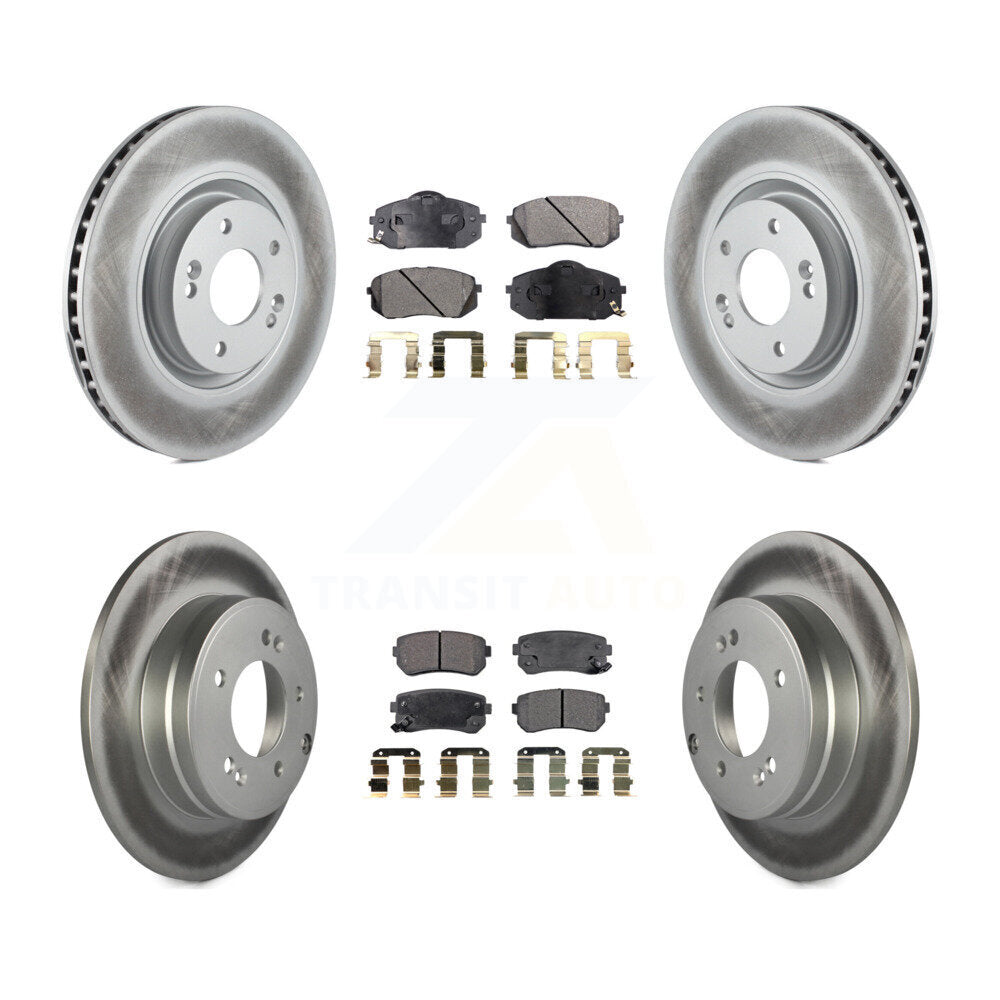 [Avant + Arrière] Kit de disque (revêtu) et plaquette (semi-métallique) de frein pour Hyundai Tucson Kia Cadenza KGF-101094