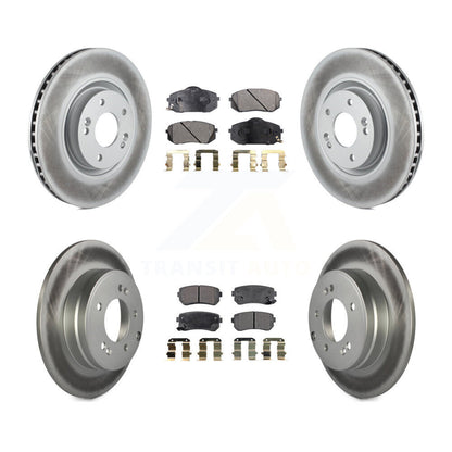 [Avant + Arrière] Kit de disque (revêtu) et plaquette (semi-métallique) de frein pour Hyundai Tucson Kia Cadenza KGF-101094