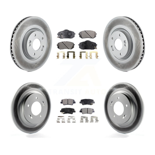 [Avant + Arrière] Kit de disque (revêtu) et plaquette (semi-métallique) de frein pour Hyundai Sonata Kia Cadenza avec Electric Parking KGF-101096