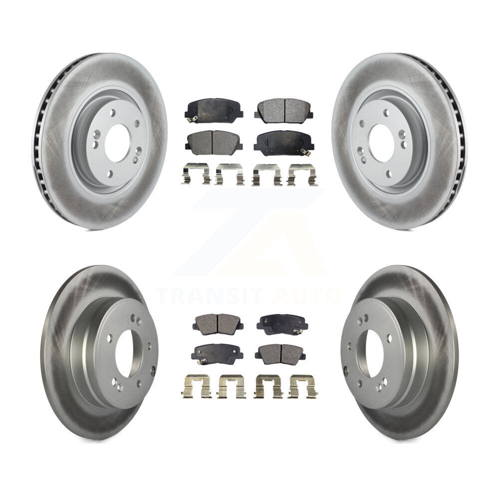 [Avant + Arrière] Kit de disque (revêtu) et plaquette (semi-métallique) de frein pour Kia Optima 2.0L KGF-101097
