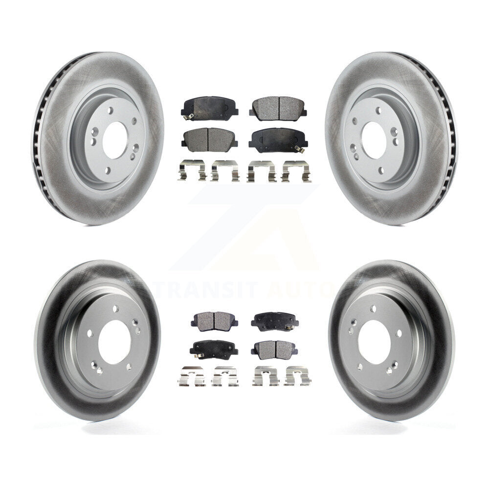 [Avant + Arrière] Kit de disque (revêtu) et plaquette (semi-métallique) de frein pour 2013-2015 Kia Optima 2.0L avec Electric Parking KGF-101098