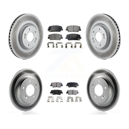 [Avant + Arrière] Kit de disque (revêtu) et plaquette (semi-métallique) de frein pour 2013-2015 Kia Optima 2.0L avec Electric Parking KGF-101098