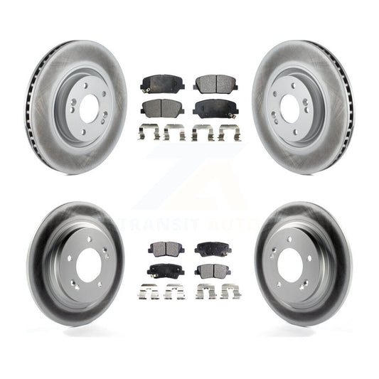 [Avant + Arrière] Kit de disque (revêtu) et plaquette (semi-métallique) de frein pour 2013-2015 Kia Optima 2.0L avec Electric Parking KGF-101098