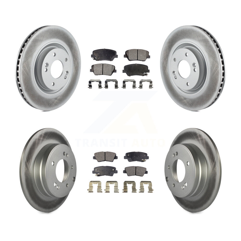 [Avant + Arrière] Kit de disque (revêtu) et plaquette (semi-métallique) de frein pour Hyundai Azera KGF-101099