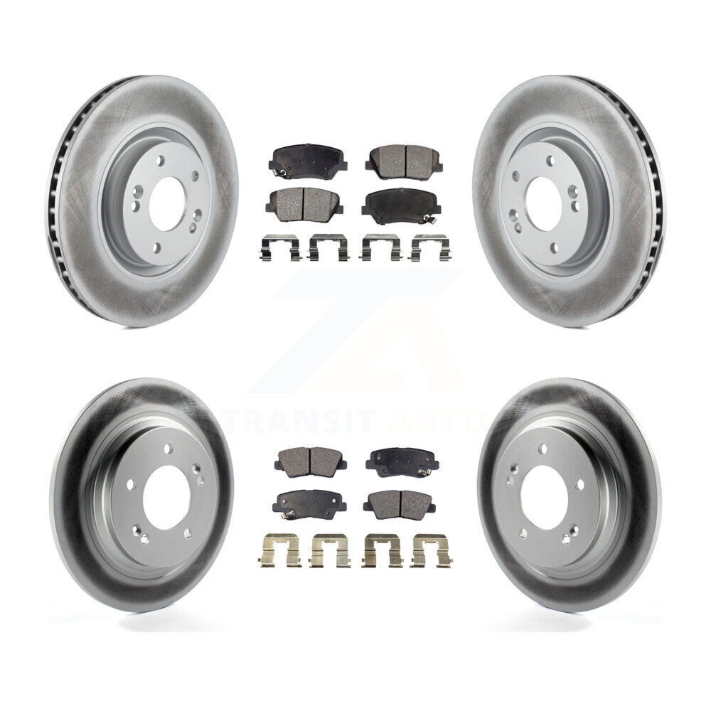 [Avant + Arrière] Kit de disque (revêtu) et plaquette (semi-métallique) de frein pour 2016-2017 Hyundai Azera Limited KGF-101100
