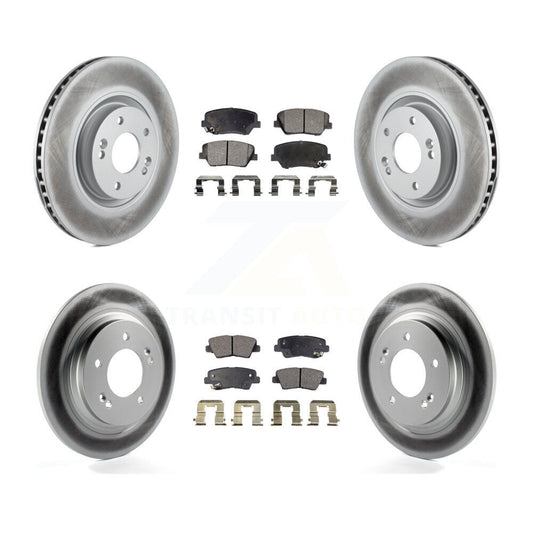 [Avant + Arrière] Kit de disque (revêtu) et plaquette (semi-métallique) de frein pour 2016-2017 Hyundai Azera Limited KGF-101100