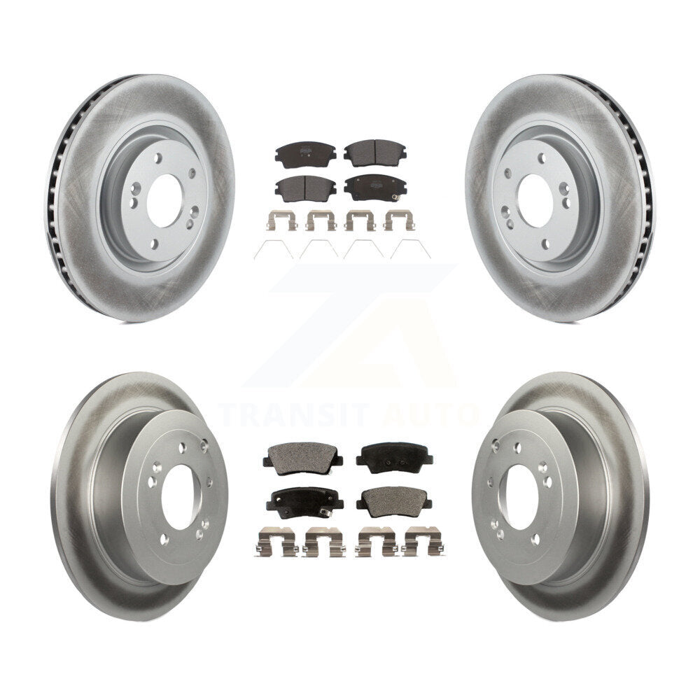 [Avant + Arrière] Kit de disque (revêtu) et plaquette (semi-métallique) de frein pour 2017-2021 Kia Sportage Turbocharged avec Manual Parking KGF-101101