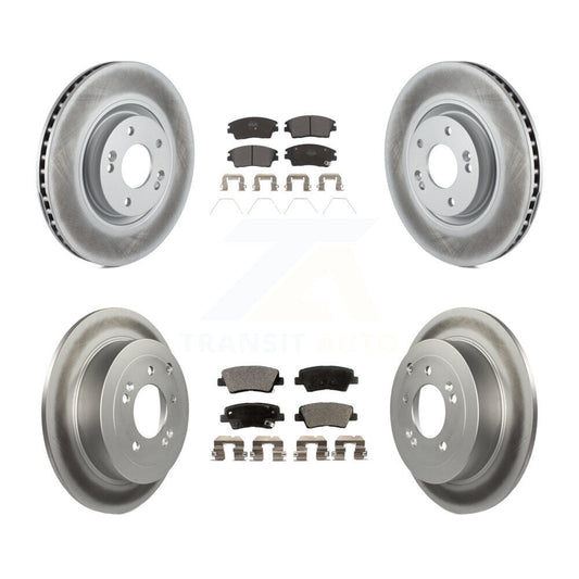 [Avant + Arrière] Kit de disque (revêtu) et plaquette (semi-métallique) de frein pour 2017-2021 Kia Sportage Turbocharged avec Manual Parking KGF-101101