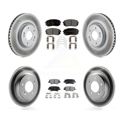 [Avant + Arrière] Kit de disque (revêtu) et plaquette (semi-métallique) de frein pour 2016 Hyundai Sonata GAS engine avec Electric Parking KGF-101102