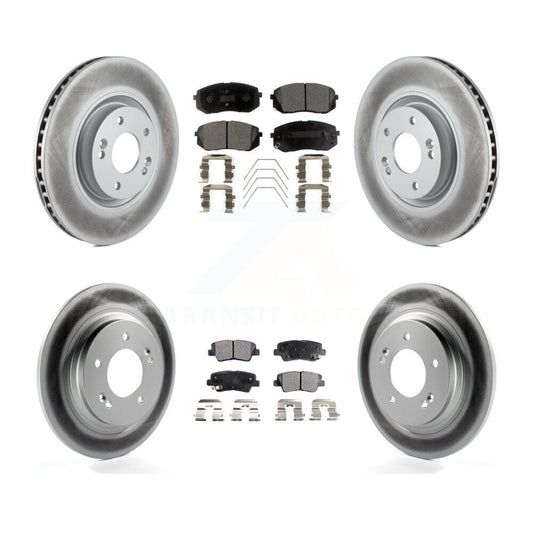 [Avant + Arrière] Kit de disque (revêtu) et plaquette (semi-métallique) de frein pour 2016 Hyundai Sonata GAS engine avec Electric Parking KGF-101102