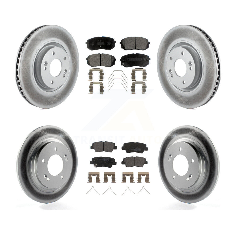 [Avant + Arrière] Kit de disque (revêtu) et plaquette (semi-métallique) de frein pour Kia Optima avec Electric Parking KGF-101103