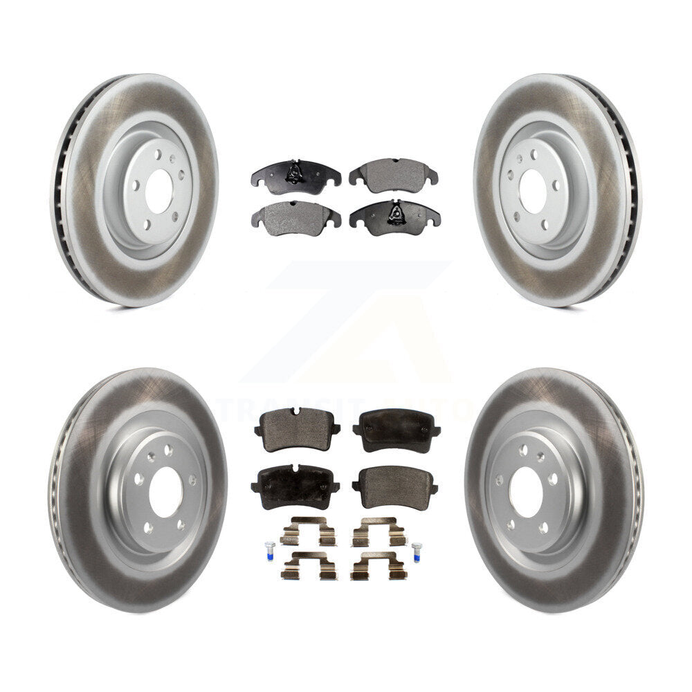 [Avant + Arrière] Kit de disque (revêtu) et plaquette (semi-métallique) de frein pour 2014 Audi A6 avec 356mm Diameter Rotor KGF-101108