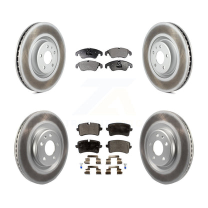 [Avant + Arrière] Kit de disque (revêtu) et plaquette (semi-métallique) de frein pour 2014 Audi A6 avec 356mm Diameter Rotor KGF-101108