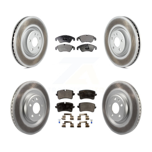 [Avant + Arrière] Kit de disque (revêtu) et plaquette (semi-métallique) de frein pour 2014 Audi A6 avec 356mm Diameter Rotor KGF-101108