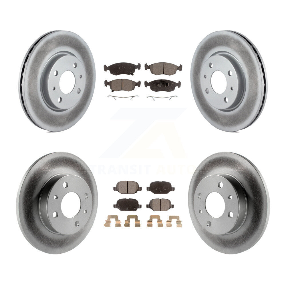 [Avant + Arrière] Kit de disque (revêtu) et plaquette (semi-métallique) de frein pour Fiat 500 KGF-101113