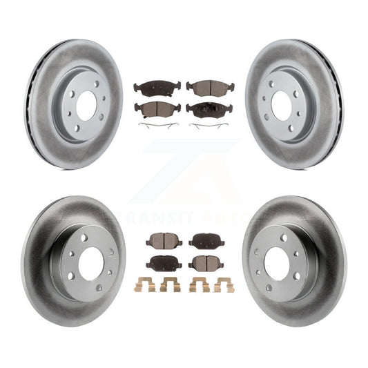 [Avant + Arrière] Kit de disque (revêtu) et plaquette (semi-métallique) de frein pour Fiat 500 KGF-101113