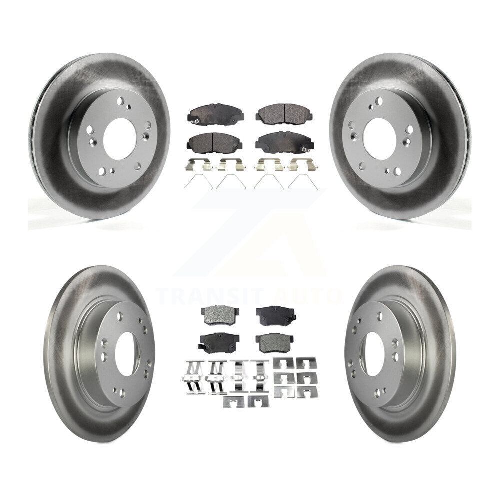 [Avant + Arrière] Kit de disque (revêtu) et plaquette (semi-métallique) de frein pour Honda Civic KGF-101114