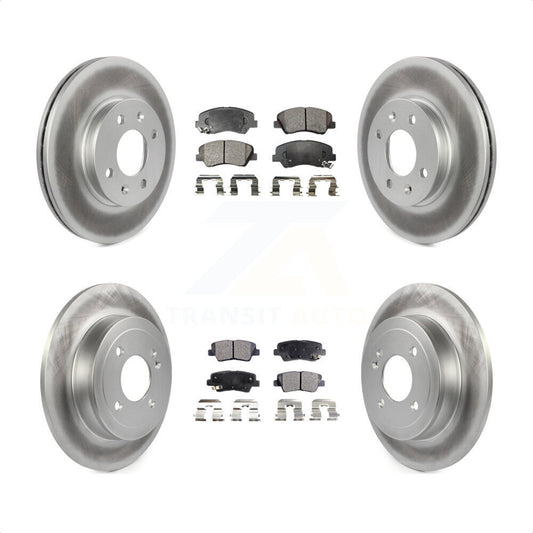 [Avant + Arrière] Kit de disque (revêtu) et plaquette (semi-métallique) de frein pour Hyundai Accent Kia Rio KGF-101117 par Transit Auto