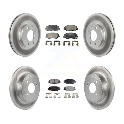 [Avant + Arrière] Kit de disque (revêtu) et plaquette (semi-métallique) de frein pour Hyundai Accent Kia Rio KGF-101117