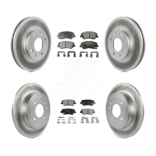 [Avant + Arrière] Kit de disque (revêtu) et plaquette (semi-métallique) de frein pour Hyundai Accent Kia Rio KGF-101117