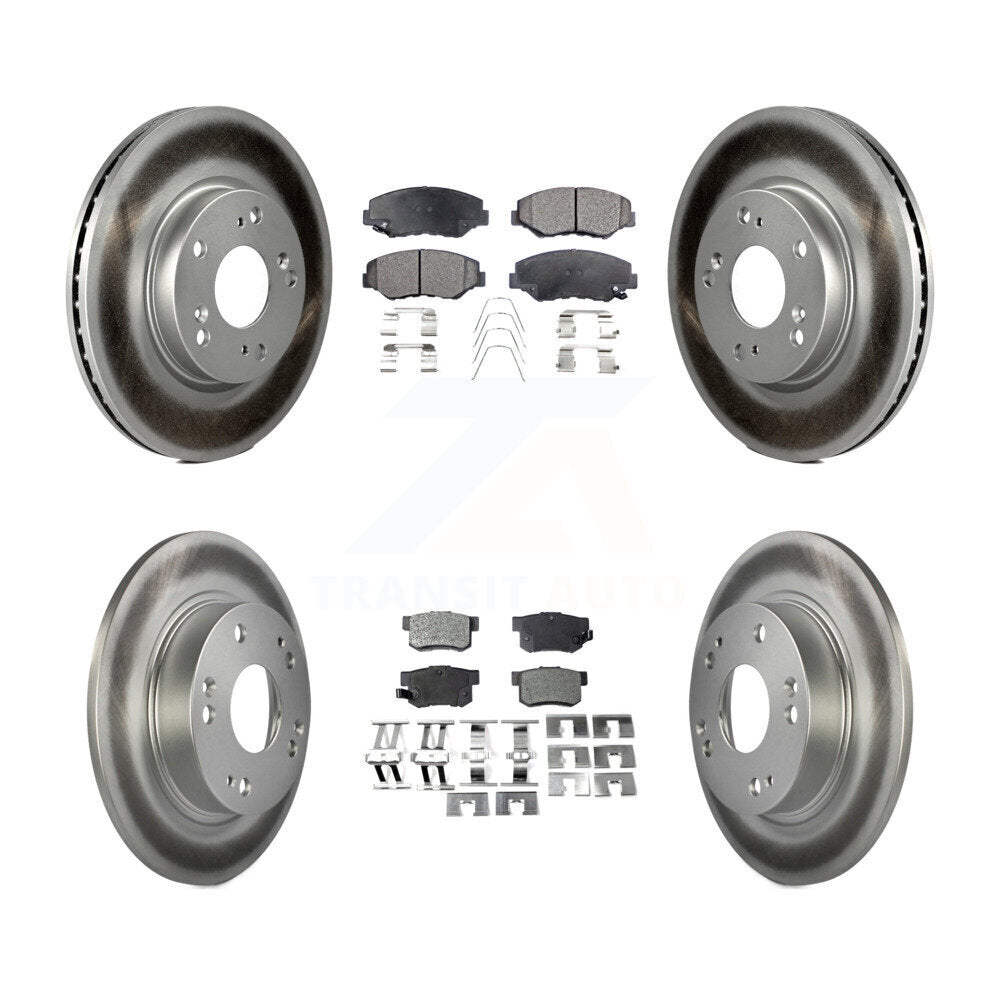 [Avant + Arrière] Kit de disque (revêtu) et plaquette (semi-métallique) de frein pour 2013 Acura ILX 2.0L KGF-101119