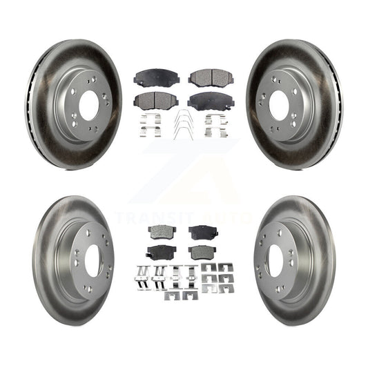 [Avant + Arrière] Kit de disque (revêtu) et plaquette (semi-métallique) de frein pour 2013 Acura ILX 2.0L KGF-101119