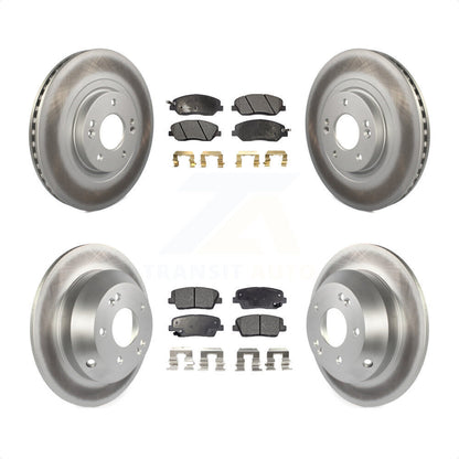 [Avant + Arrière] Kit de disque (revêtu) et plaquette (semi-métallique) de frein pour 2013-2016 Hyundai Santa Fe XL 3.3L KGF-101120 par Transit Auto