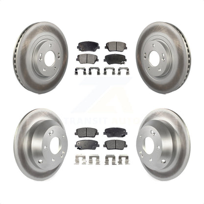 [Avant + Arrière] Kit de disque (revêtu) et plaquette (semi-métallique) de frein pour Hyundai Santa Fe Sport Kia Sorento KGF-101121 par Transit Auto