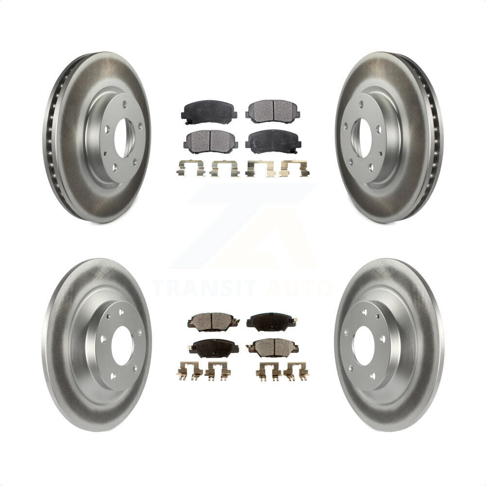 [Avant + Arrière] Kit de disque (revêtu) et plaquette (semi-métallique) de frein pour 2015 Mazda CX-5 avec Electric Parking KGF-101123 par Transit Auto
