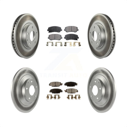 [Avant + Arrière] Kit de disque (revêtu) et plaquette (semi-métallique) de frein pour 2015 Mazda CX-5 avec Electric Parking KGF-101123 par Transit Auto