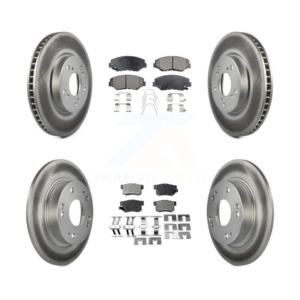 [Avant + Arrière] Kit de disque (revêtu) et plaquette (semi-métallique) de frein pour 2015 Honda Civic EX avec Coupe Manual transmission KGF-101128