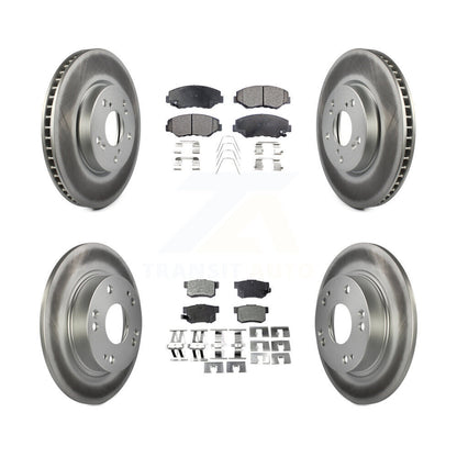 [Avant + Arrière] Kit de disque (revêtu) et plaquette (semi-métallique) de frein pour 2015 Honda Civic EX avec Coupe Manual transmission KGF-101128