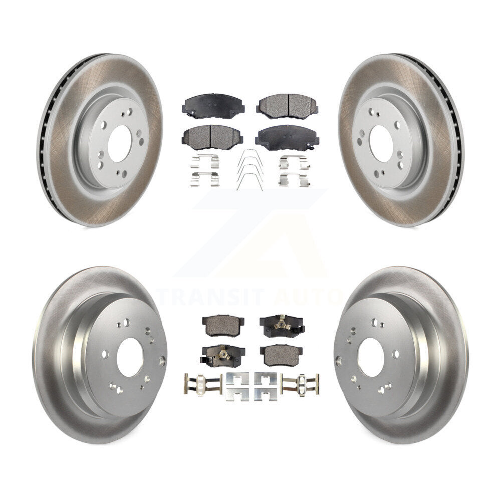 [Avant + Arrière] Kit de disque (revêtu) et plaquette (semi-métallique) de frein pour 2012-2016 Honda CR-V FWD KGF-101130