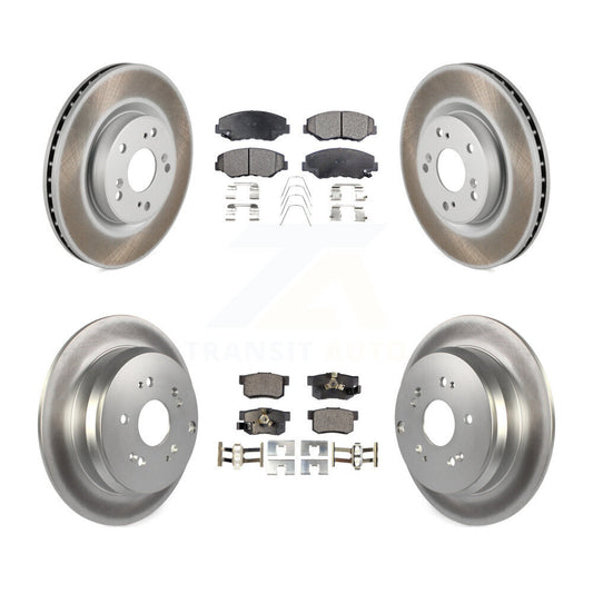 [Avant + Arrière] Kit de disque (revêtu) et plaquette (semi-métallique) de frein pour 2012-2016 Honda CR-V FWD KGF-101130