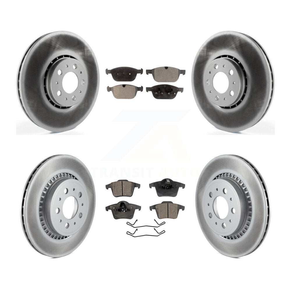 [Avant + Arrière] Kit de disque (revêtu) et plaquette (semi-métallique) de frein pour 2003-2014 Volvo XC90 avec 328mm Diameter Rotor KGF-101131