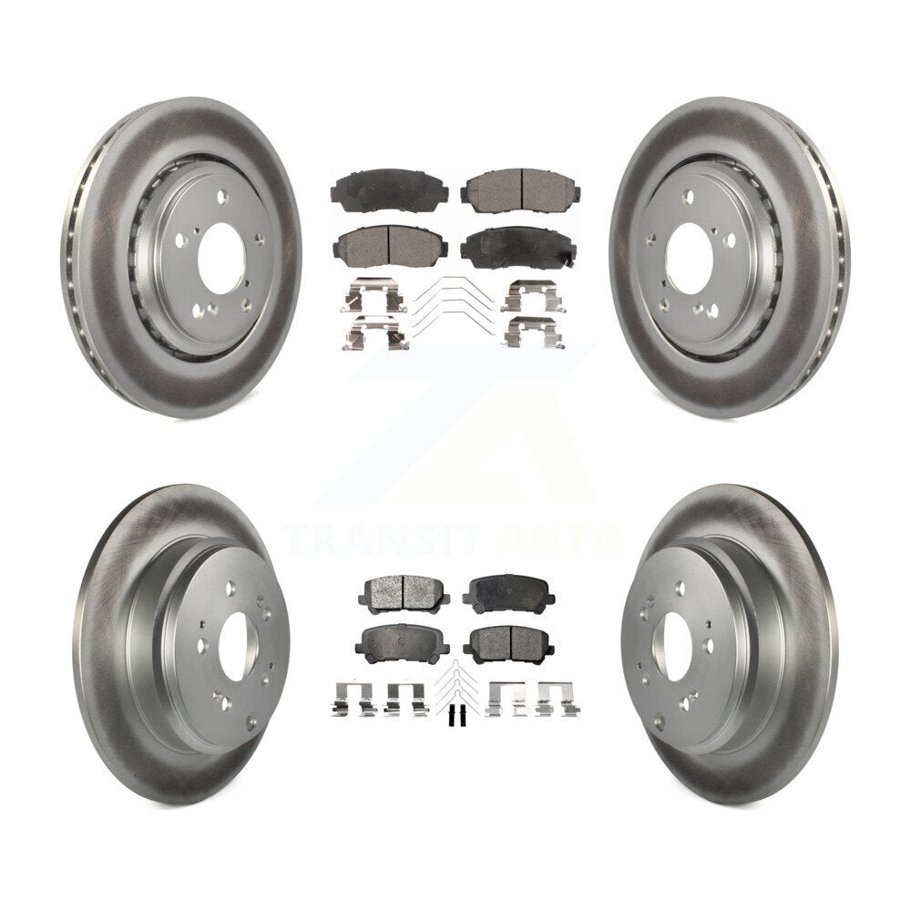 [Avant + Arrière] Kit de disque (revêtu) et plaquette (semi-métallique) de frein pour 2015-2017 Honda Odyssey KGF-101132
