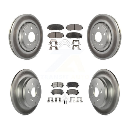 [Avant + Arrière] Kit de disque (revêtu) et plaquette (semi-métallique) de frein pour 2015-2017 Honda Odyssey KGF-101132