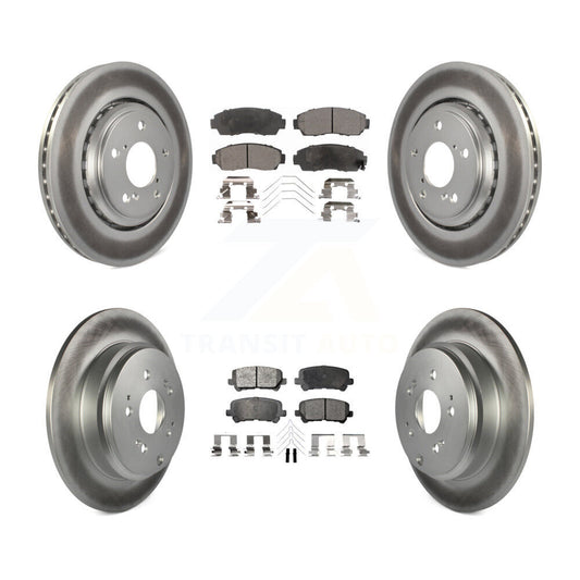 [Avant + Arrière] Kit de disque (revêtu) et plaquette (semi-métallique) de frein pour 2015-2017 Honda Odyssey KGF-101132